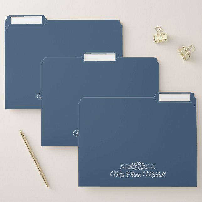 Trend Color - Serious Blue Name File Folder (Set)