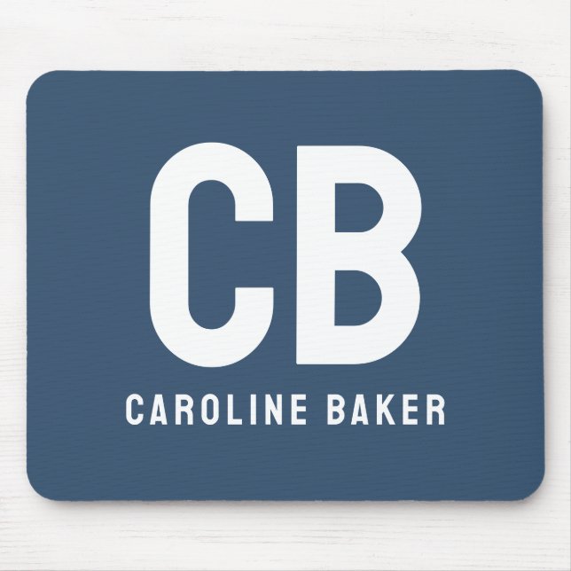 Trend Color Serious Blue Name Mousepad (Front)