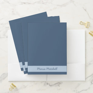 Trend Color - Serious Blue Name Pocket Folder
