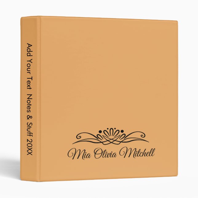 Trend Color - Soft Orange 3 Ring Binder (Front/Spine)