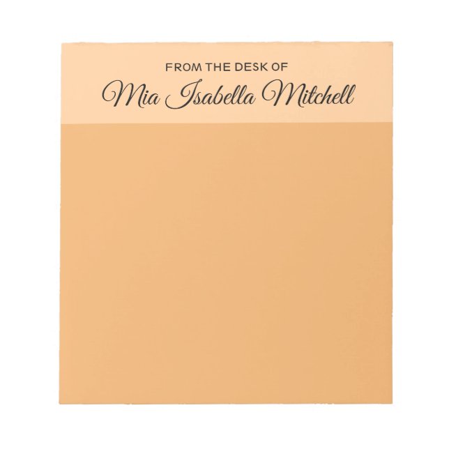 Trend Color - Soft Orange Classic Notepad (Front)