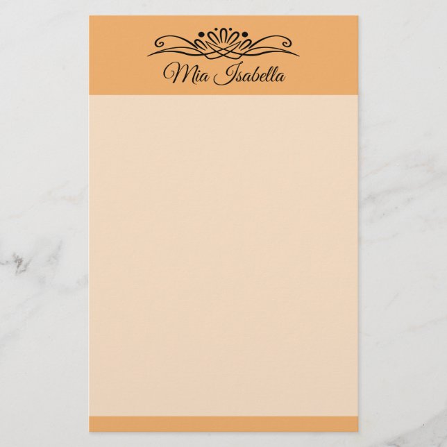 Trend Color Soft Orange Classic Stationery (Front)