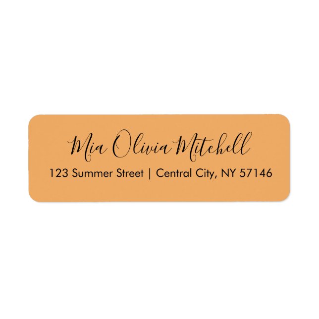 Trend Color Soft Orange Elegant Address Labels (Front)