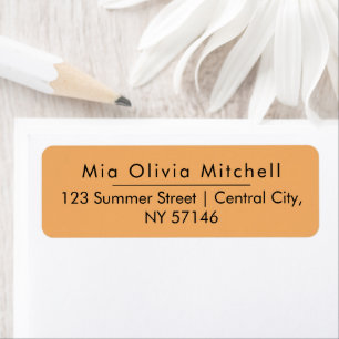 Trend Color Soft Orange Minimalist Address Labels