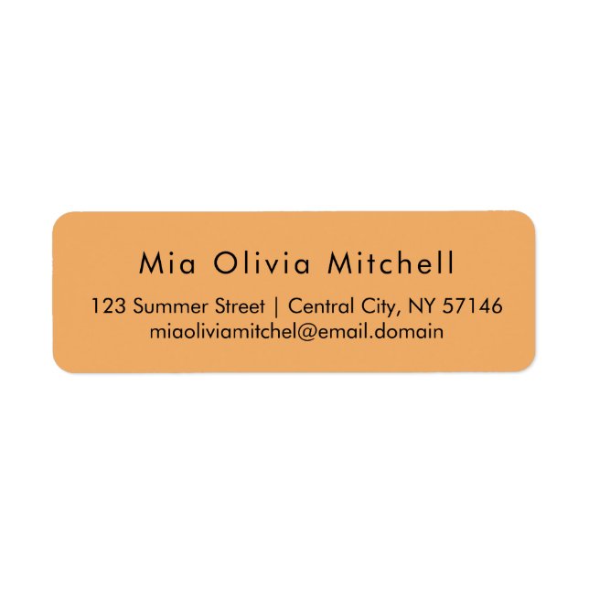 Trend Color Soft Orange Modern Address Labels (Front)