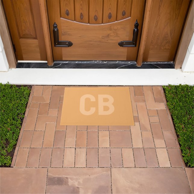 Trend Color Soft Orange Monogram Doormat (Outdoor)