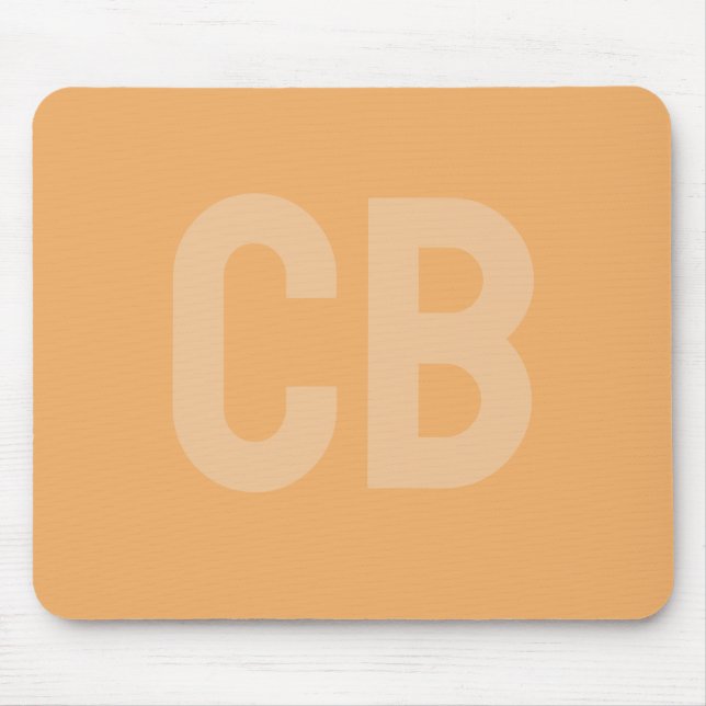 Trend Color Soft Orange Monogram Mousepad (Front)
