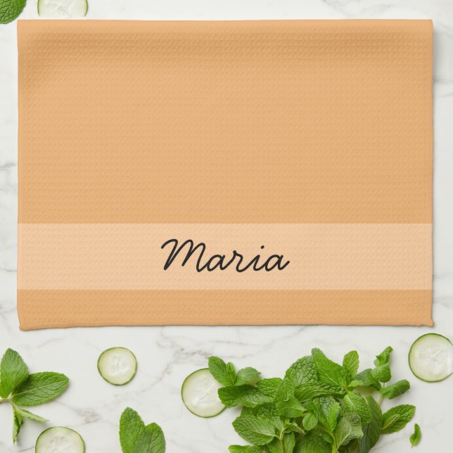 Trend Color Soft Orange Name Kitchen Towel (Folded)