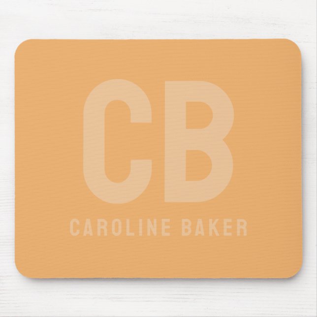 Trend Color Soft Orange Name Mousepad (Front)