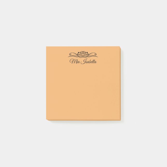 Trend Color - Soft Orange Name  Post-it Notes (Front)
