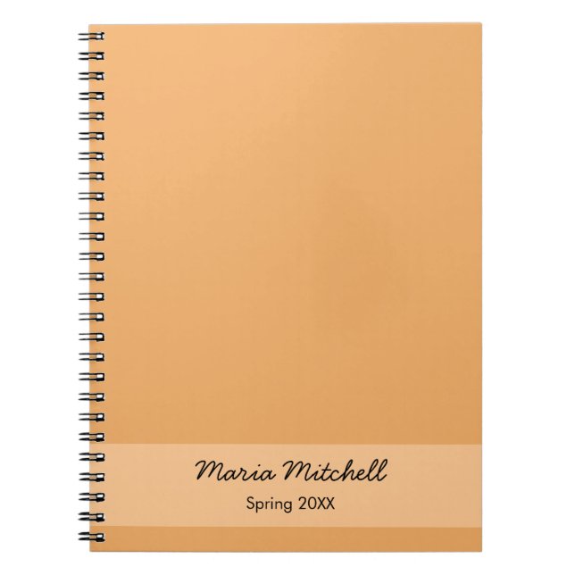 Trend Color - Soft Orange Name / Text Notebook (Front)