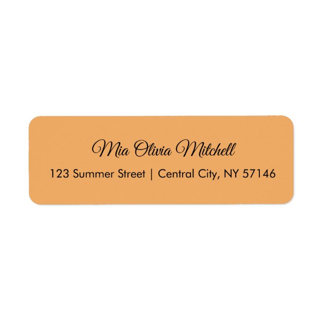 Trend Color Soft Orange Script Address Labels (Front)