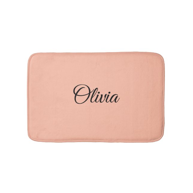 Trend Color Soft Peach Custom Bath Mat (Front)