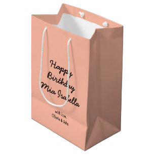 Trend Color - Soft Peach Custom Medium Gift Bag