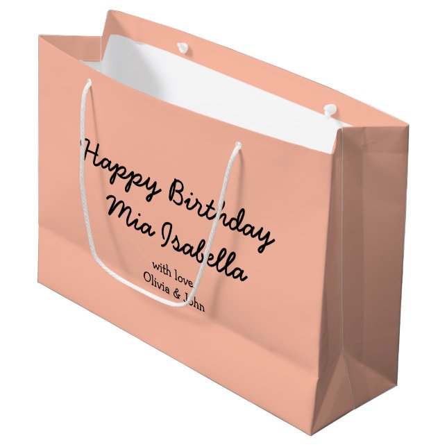 Trend Color - Soft Peach Customizable Gift Bag (Front Angled)