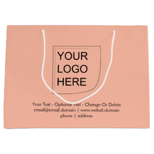 Trend Color - Soft Peach Large Logo Gift Bag