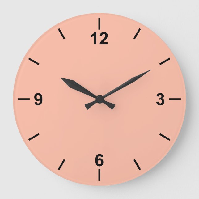Trend Color Soft Peach Large Wall Clock (Front)