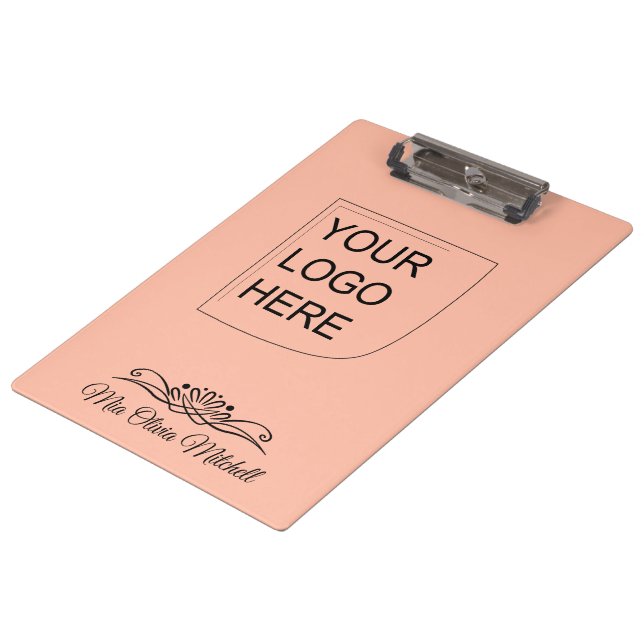 Trend Color - Soft Peach Logo Clipboard (Angled)