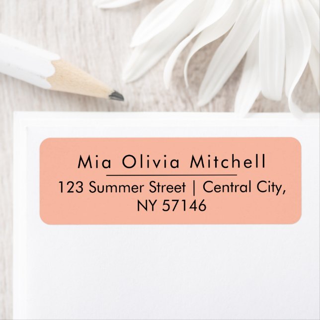 Trend Color Soft Peach Minimalist Address Labels (Insitu)