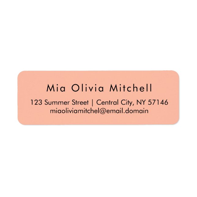 Trend Color Soft Peach Modern Address Labels (Front)