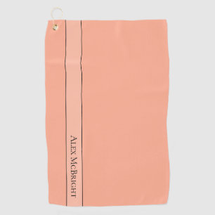 Trend Color Soft Peach Modern Name Golf Towel