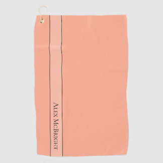 Trend Color Soft Peach Modern Name Golf Towel