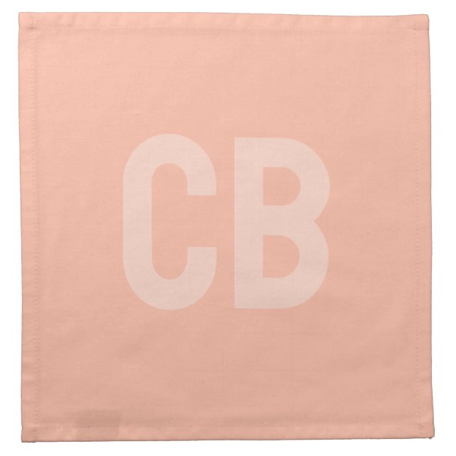Trend Color Soft Peach Monogram Cloth Napkin (Front)