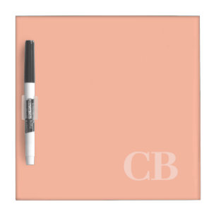Trend Color Soft Peach Monogram Dry Erase Board