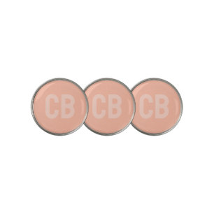 Trend Color Soft Peach Monogram Golf Ball Markers