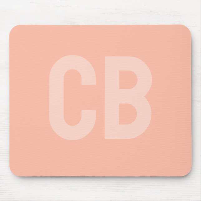 Trend Color Soft Peach Monogram Mousepad (Front)