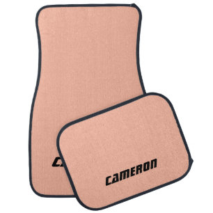 Trend Color Soft Peach Name Car Floor Mat
