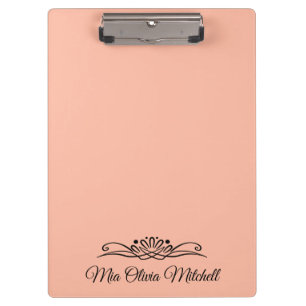 Trend Color - Soft Peach Name Clipboard