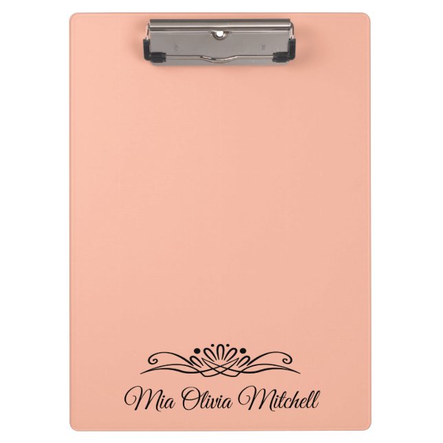 Trend Color - Soft Peach Name Clipboard (Front)