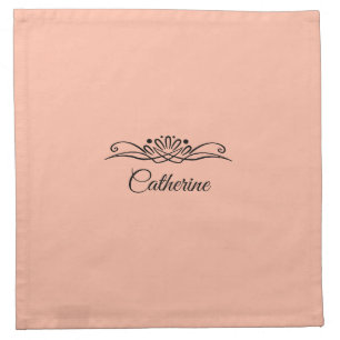 Trend Color Soft Peach Name Cloth Napkin