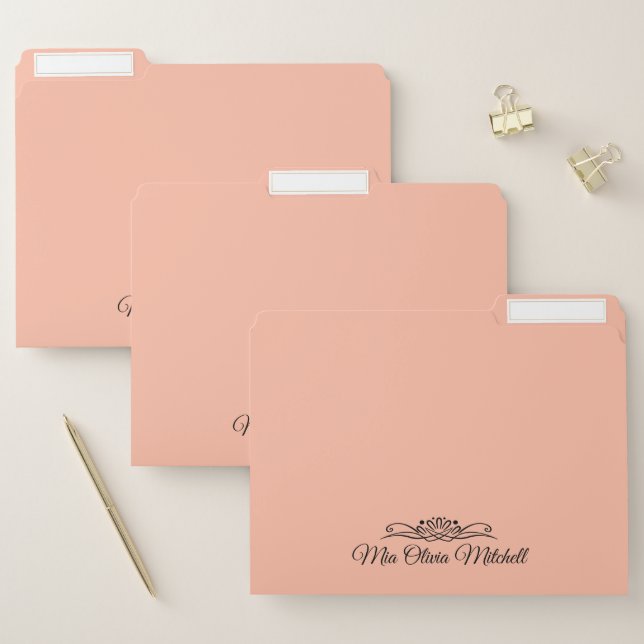 Trend Color - Soft Peach Name File Folder (Set)