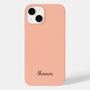 Trend Color Soft Peach Name Minimalist Case-Mate iPhone 14 Case