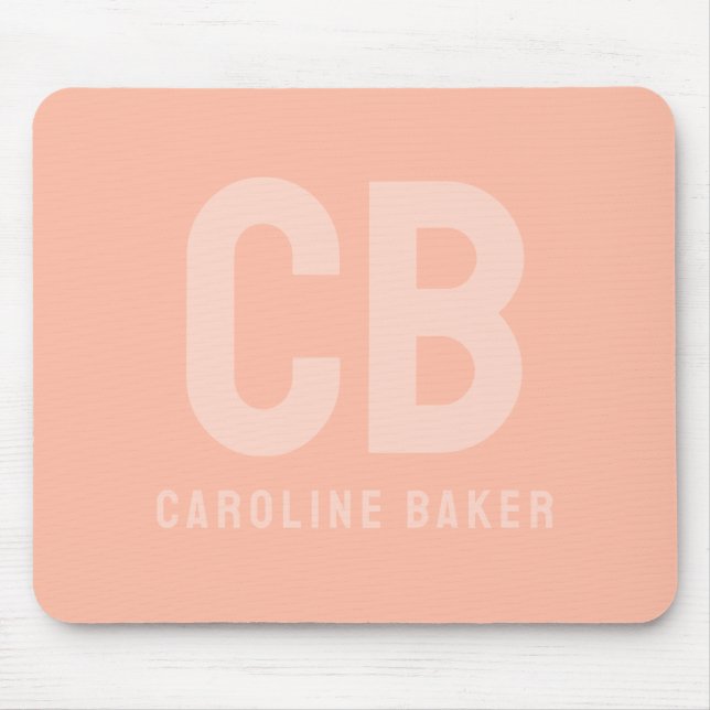 Trend Color Soft Peach Name Mousepad (Front)