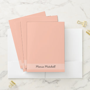 Trend Color - Soft Peach Name Pocket Folder