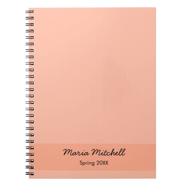 Trend Color - Soft Peach Name / Text Notebook (Front)