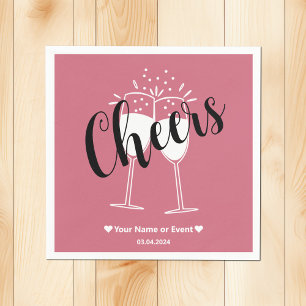 Trend Color Soft Pink Cheers Paper Napkins