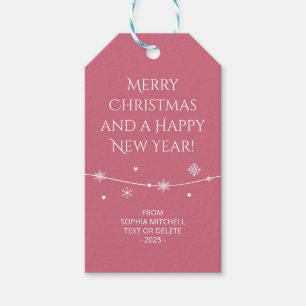 Trend Color - Soft Pink Snowflake Gift Tags