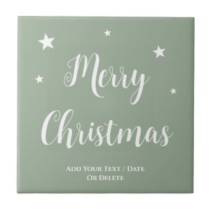 Trend Color Soft Sage Christmas Ceramic Tile