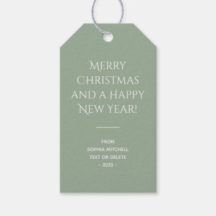 Trend Color Soft Sage Christmas Gift Tags