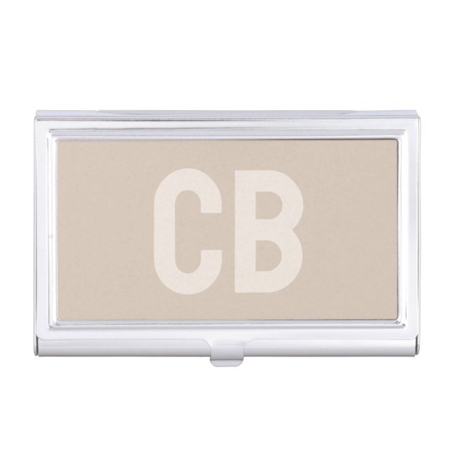 Trend Color Soft Taupe Business Card Holder (Front)