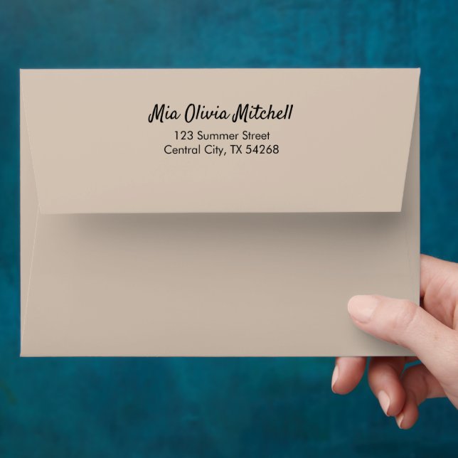 Trend Color - Soft Taupe Customizable Envelope (Hand)