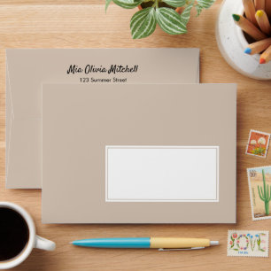 Trend Color - Soft Taupe Customizable Envelope