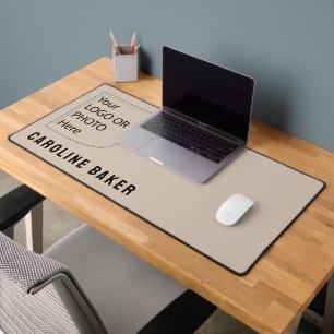 Trend Color Soft Taupe Logo Desk Mat