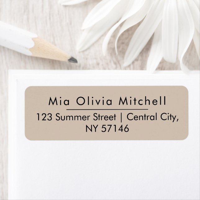 Trend Color Soft Taupe Minimalist Address Labels (Insitu)