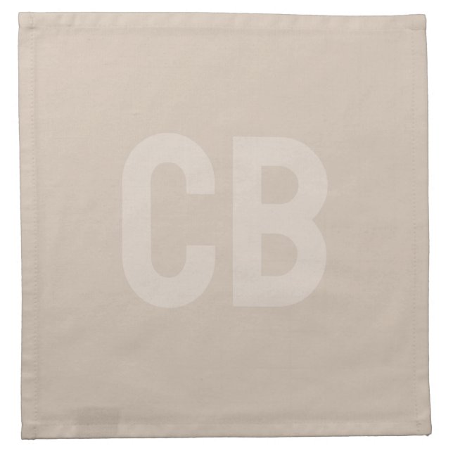 Trend Color Soft Taupe Monogram Cloth Napkin (Front)