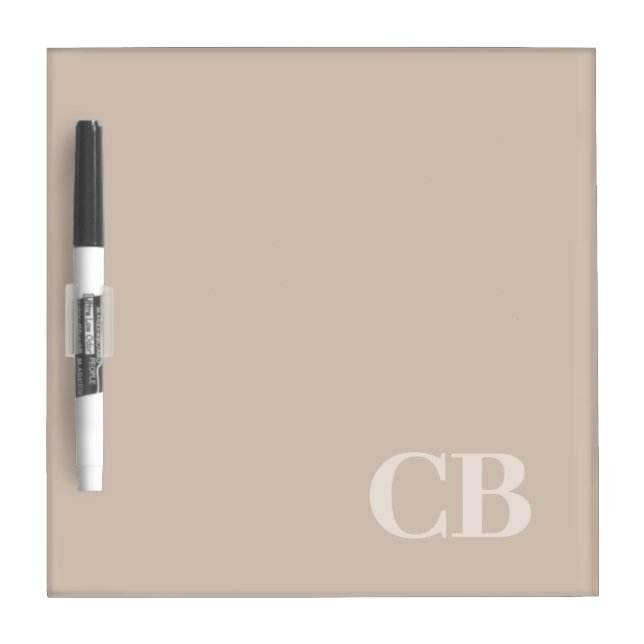 Trend Color Soft Taupe Monogram Dry Erase Board (Front)